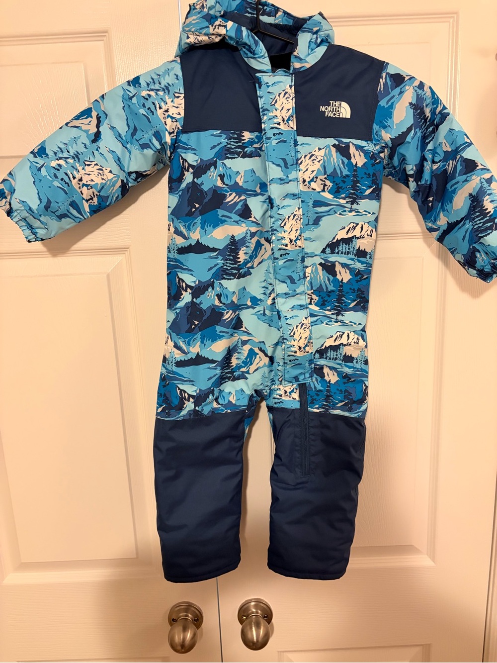 The North Face Blue Mountain-Print Freedom One-Piece Snow Suit